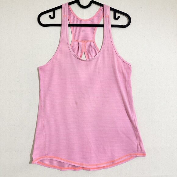 Lululemon Pink Lightweight Racerback Vertical Back Slit Tank Top Size 4 - Picture 1 of 7